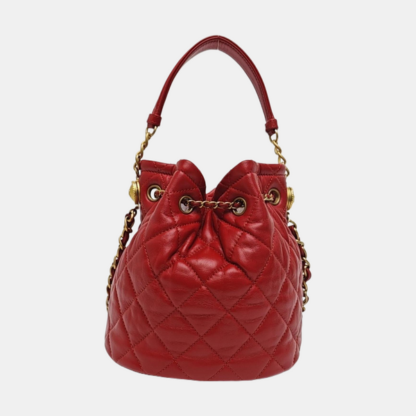 DRAWSTRING Quilted Lambskin Red