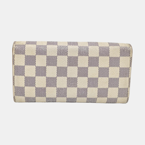 PORTE MONNAIE Damier Azur Coated Canvas White Wallet