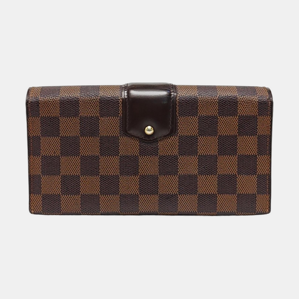 SISTINA Damier Ebene Coated Canvas Brown Wallet