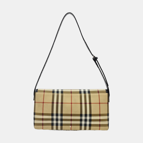Coated Canvas Shoulder Bag Brown