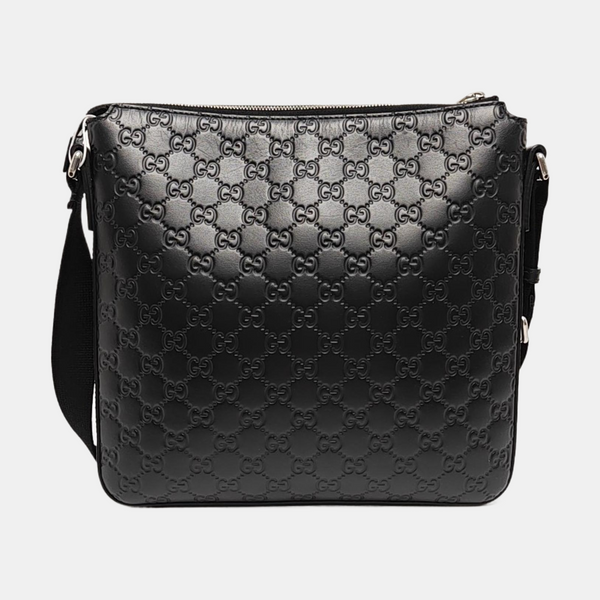 Signature Medium Monogram Calfskin Black