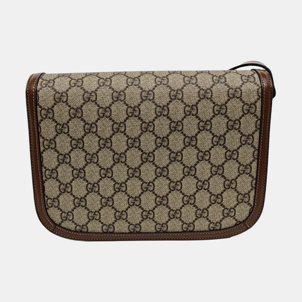 Horsebit 1955 Medium Monogram Coated Canvas Beige