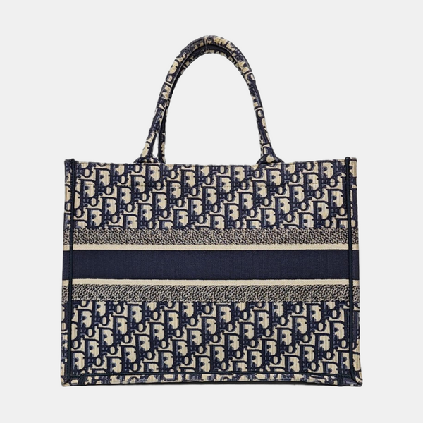 Book Tote Medium Oblique Canvas Blue