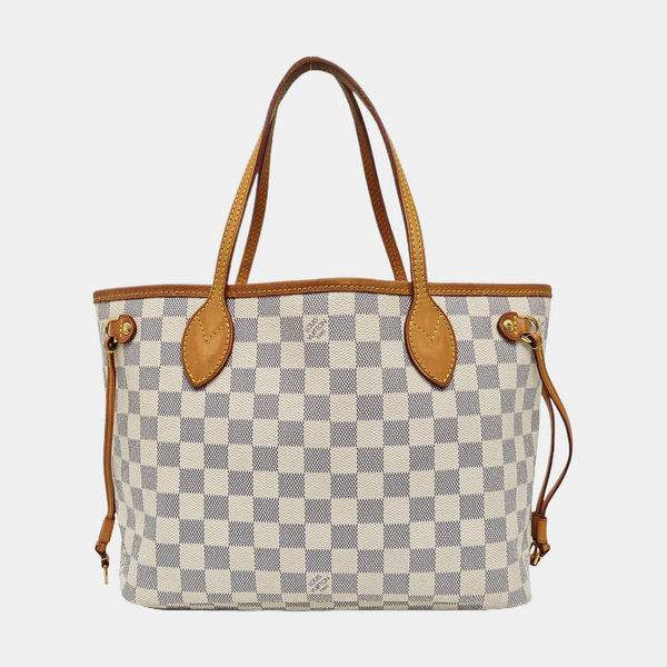 NEVERFULL PM Damier Azur Coated Canvas White