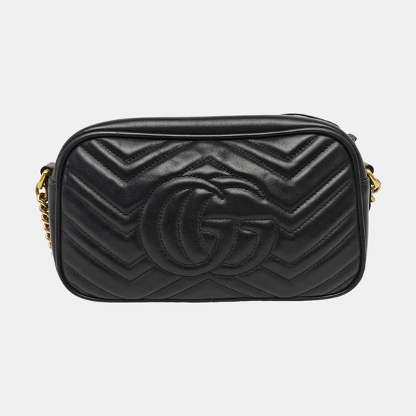 GG Marmont Small Quilted Calfskin Black
