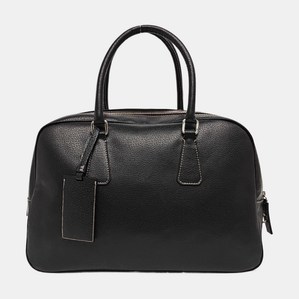 Calfskin Top Handle Bag Black