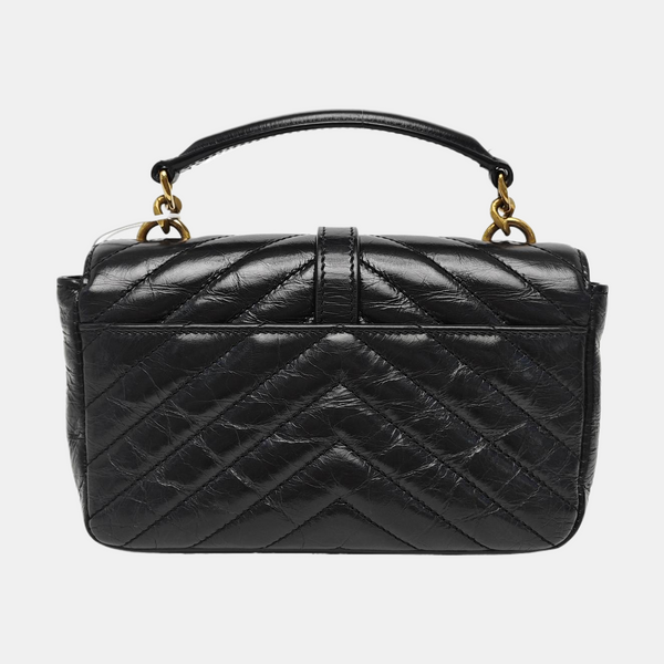 ENVELOPE Small Chevron Calfskin Black