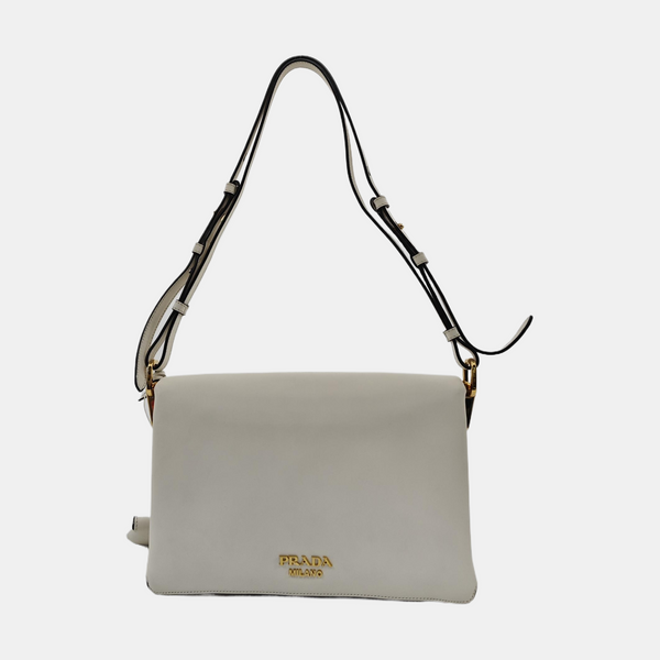 Calfskin Shoulder Bag White
