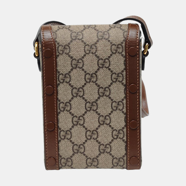 Authenticated pre-owned Horsebit 1955 Mini Coated Canvas Beige - Shoulder Bag at Looply