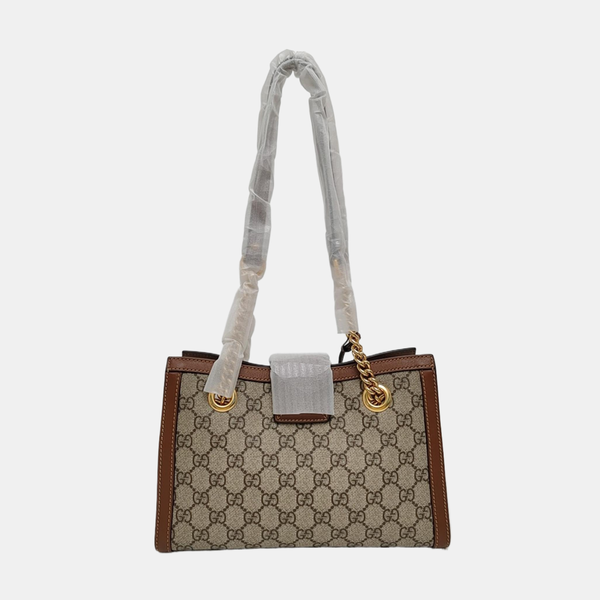 Padlock Small Monogram Coated Canvas Beige