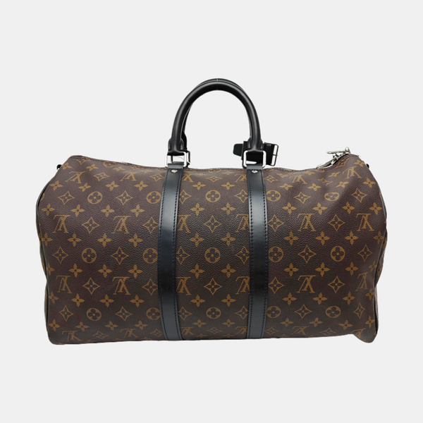 KEEPALL 45 Monogram Coated Canvas Brown