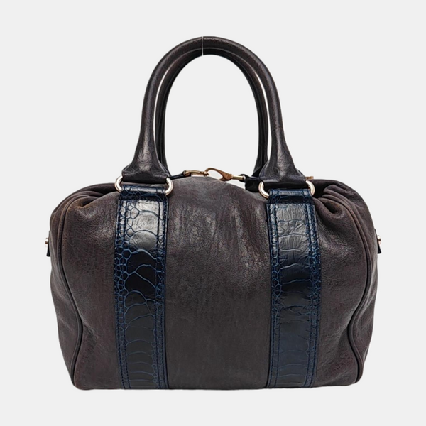 Calfskin Top Handle Bag Brown