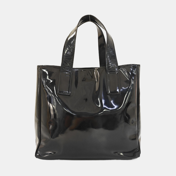 Patent Leather Tote Bag Black