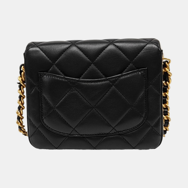 Mini Quilted Lambskin Black