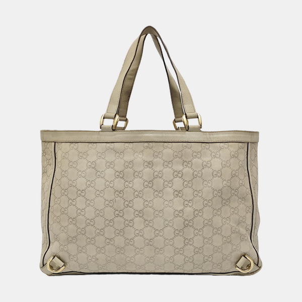Monogram Calfskin Tote Bag Beige