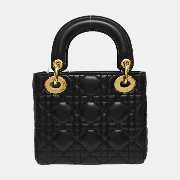 Lady Dior Mini Cannage Lambskin Black