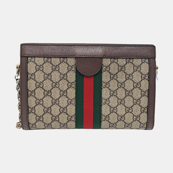 Ophidia Small Monogram Coated Canvas Beige