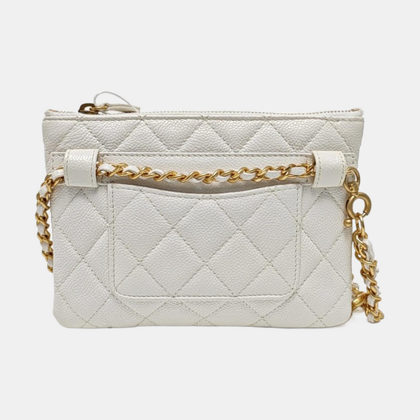 Quilted Grained Calfskin White