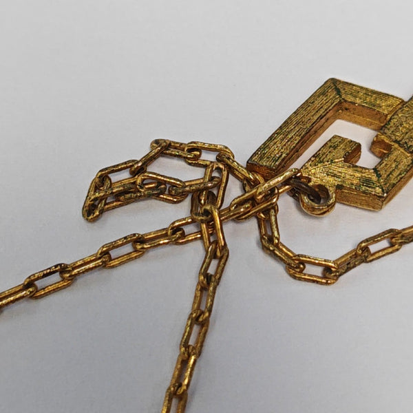 G Cube Metal Gold Necklace