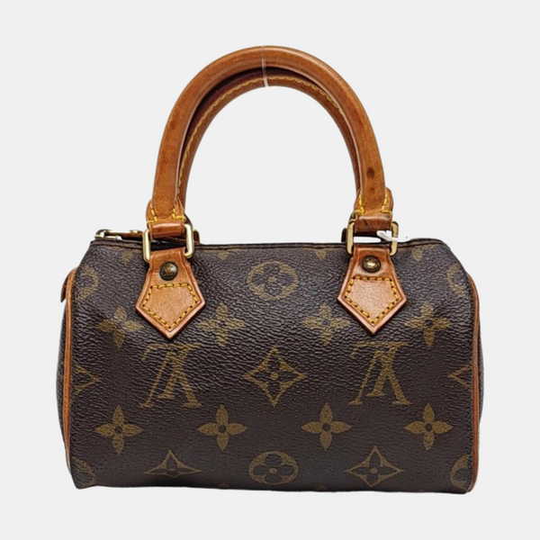 Authenticated pre-owned SPEEDY Nano Monogram Coated Canvas Brown - Top Handle Bag at Looply