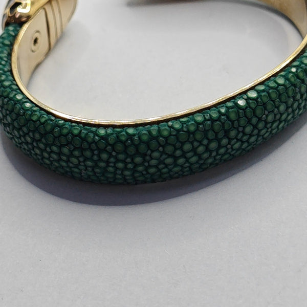 SERPENTI Brass Green Bangle