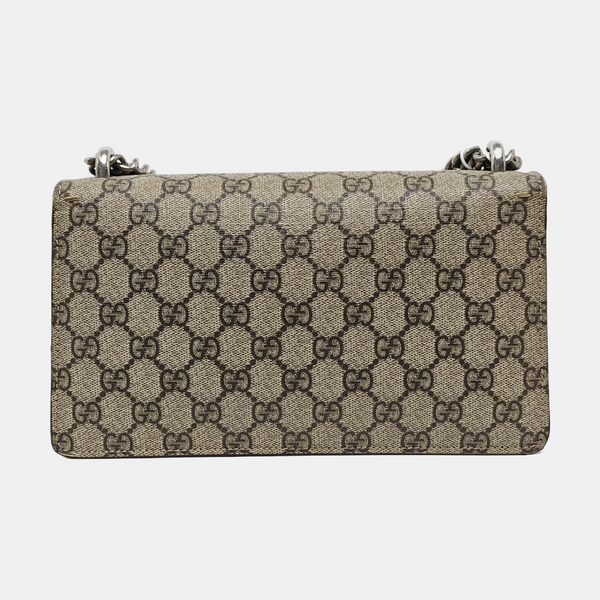 Dionysus Small Monogram Coated Canvas Beige