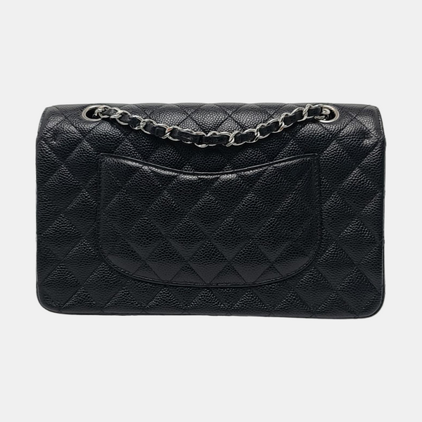 CLASSIC FLAP Medium Quilted Grained Calfskin Black