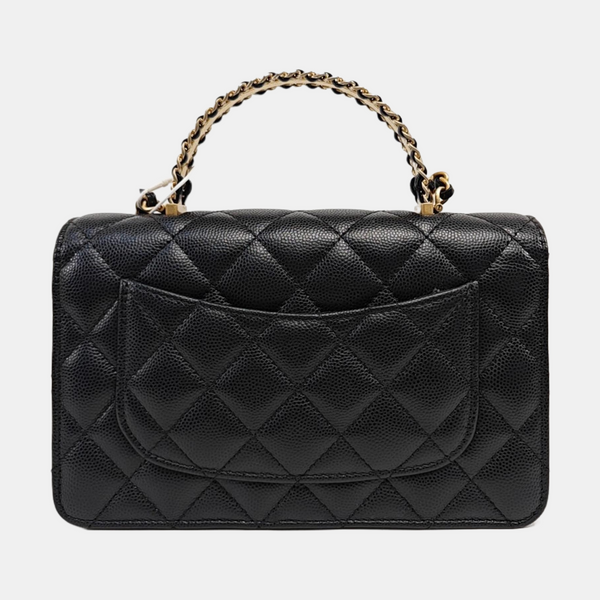 WOC Quilted Grained Calfskin Black