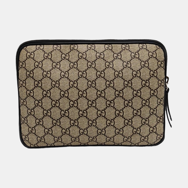 Authenticated pre-owned GG Marmont Monogram Coated Canvas Beige - Clutch at Looply