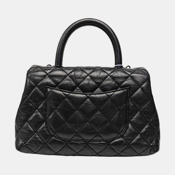 COCO HANDLE Small Quilted Calfskin Black
