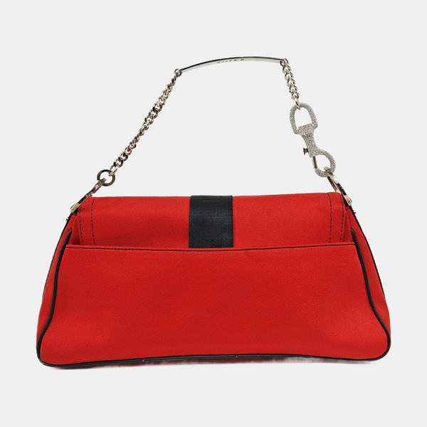 Fabric Top Handle Bag Red