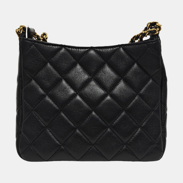23A HOBO Quilted Lambskin Black
