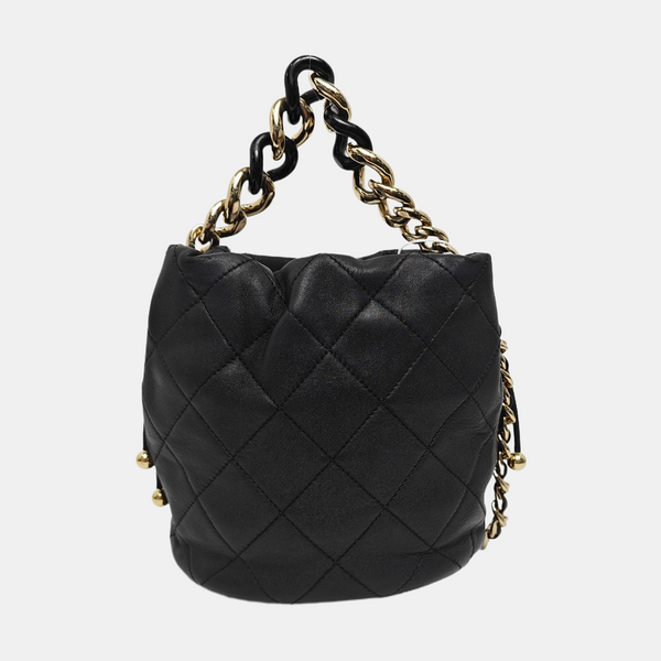 DRAWSTRING Quilted Lambskin Black