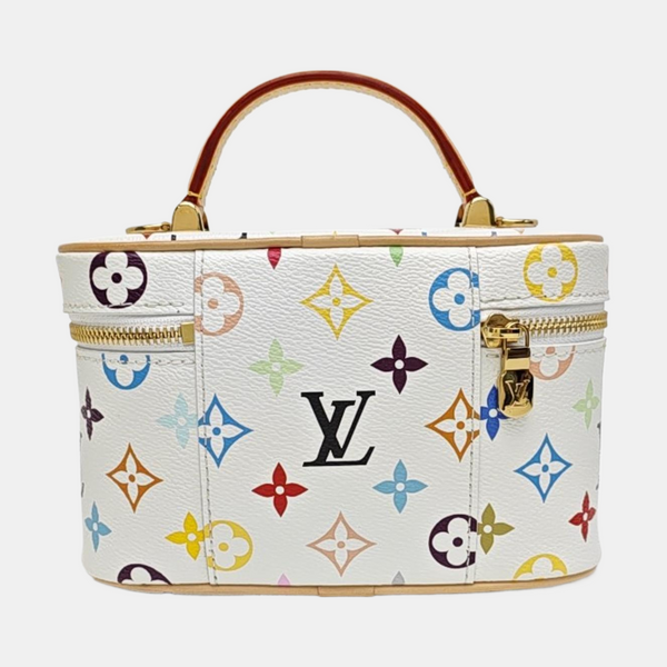 LV × TM Vanity Chain Pouch Monogram Coated Canvas White