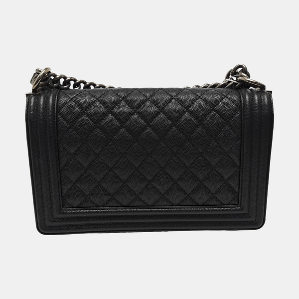 BOY CHANEL Medium Quilted Calfskin Black