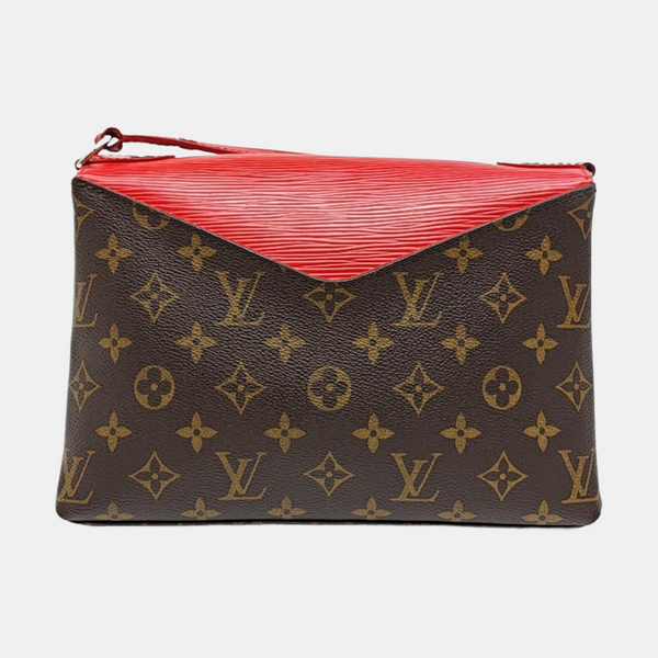 SAINT MICHEL Monogram Coated Canvas Brown