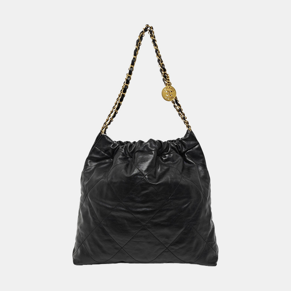 CHANEL 22 Medium Quilted Calfskin Black