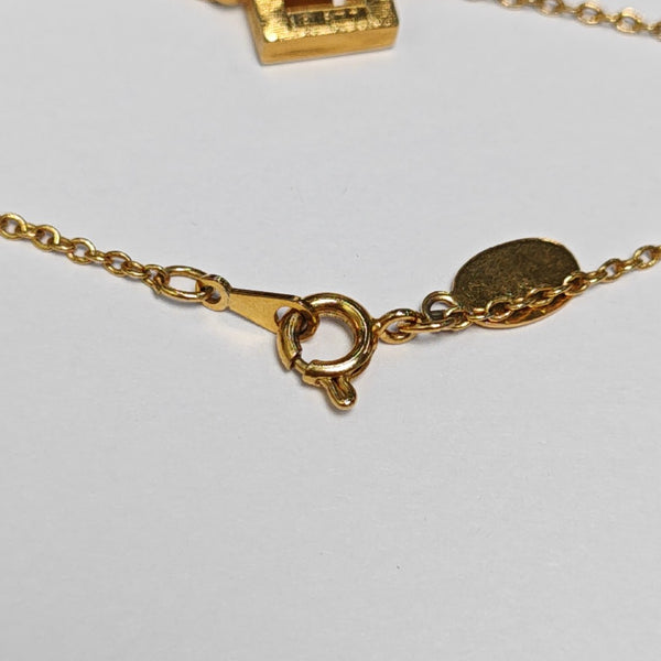 G Cube Metal Gold Necklace