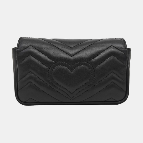 GG Marmont Mini Quilted Calfskin Black