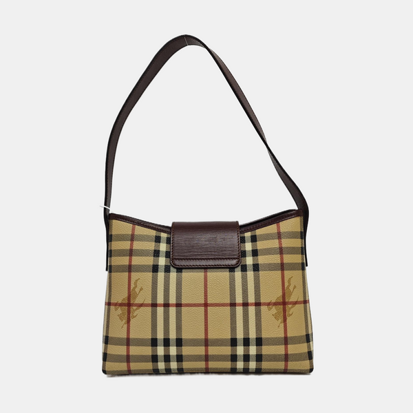 Coated Canvas Shoulder Bag Beige