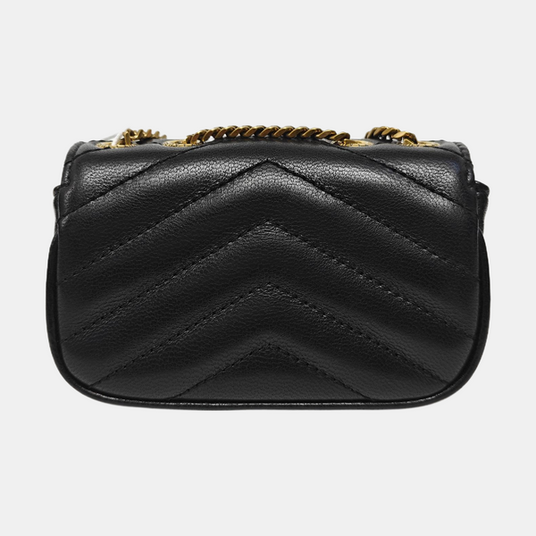 LOULOU Chevron Lambskin Black