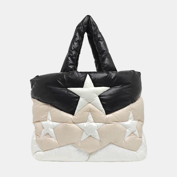 Quilted Nylon Tote Bag Multicolor