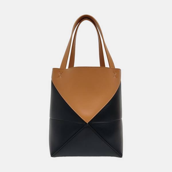 Authenticated pre-owned Puzzle Fold Mini Calfskin Black - Tote Bag at Looply