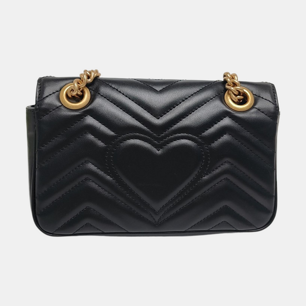 GG Marmont Small Quilted Calfskin Black