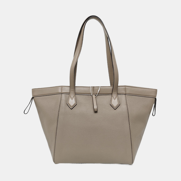 Leather Tote Bag Gray