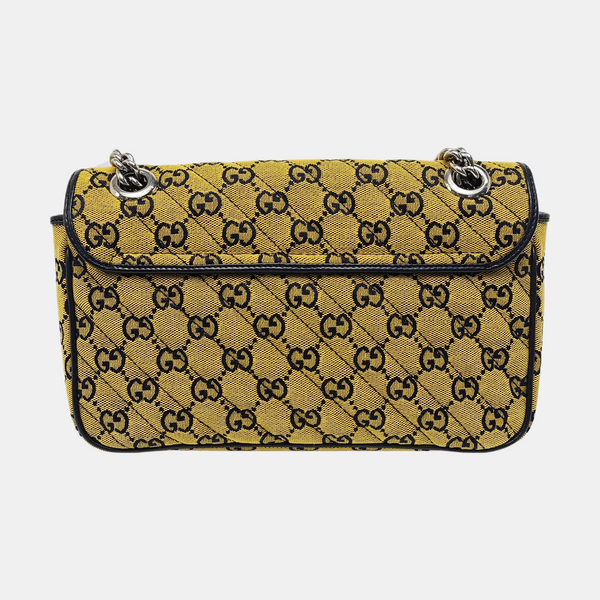 GG Marmont Medium Quilted Canvas Yellow