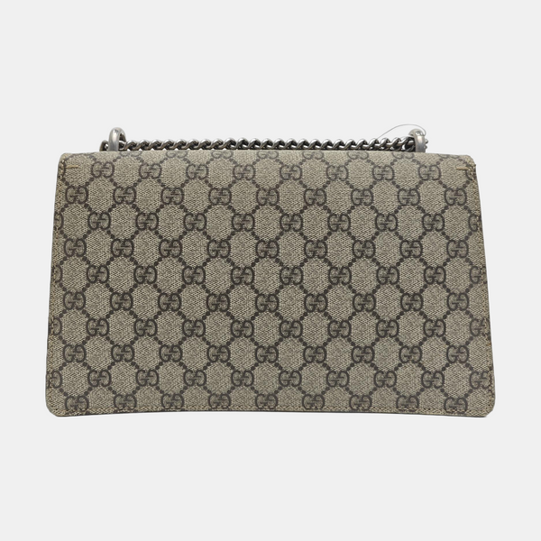 Dionysus Small Monogram Coated Canvas Beige