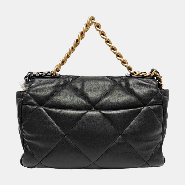 CHANEL 19 Large Quilted Lambskin Black