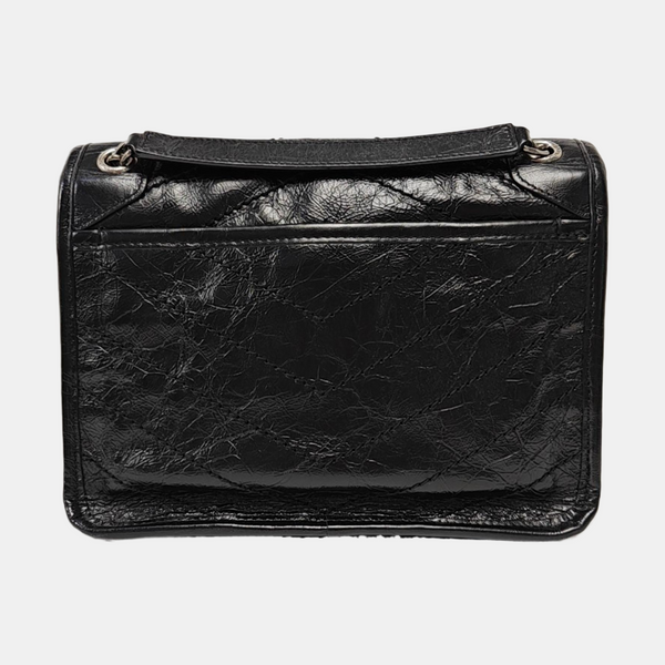 NIKI Small Chevron Calfskin Black