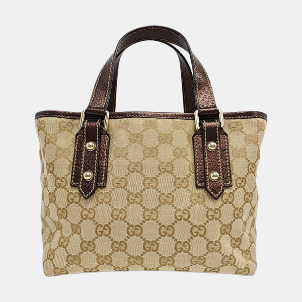 Monogram Canvas Tote Bag Beige